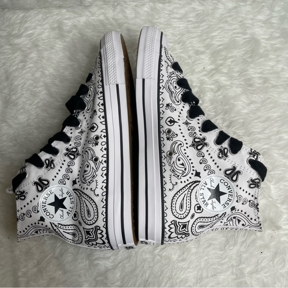 New men’s CONVERSE White & Black Bandana Print  Baca CTAS Pro Hi Top Size Men9 - Picture 5 of 14